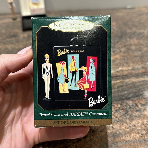 Hallmark 1999 Barbie Travel Case and Barbie Ornament - set of 2 ornaments NIB - Picture 2 of 9